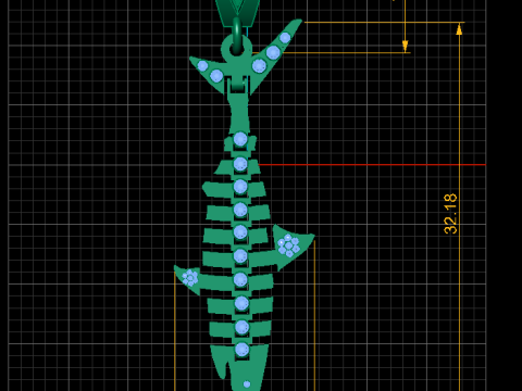 FISH GOLD PENDANT 3D Print Model