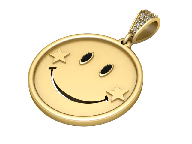 EMOJI GOLD PENDANT 3D Print Model .c4d .max .obj .3ds .fbx .stl .blend 