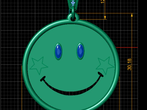 EMOJI GOLD PENDANT 3D Print Model