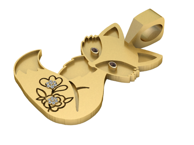 CAT GOLD PENDANT 3D Принт Модель .c4d .max .obj .3ds .fbx .stl .blend