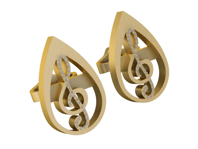 3D GOLD EARRING 3D Print Model .c4d .max .obj .3ds .fbx .stl .blend