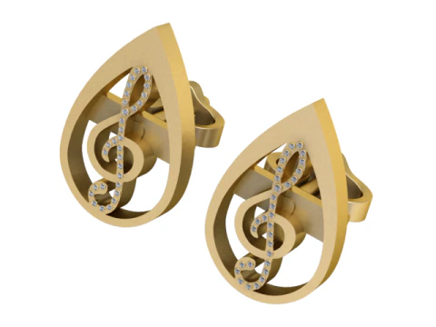 3D GOLD EARRING 3D Print Model