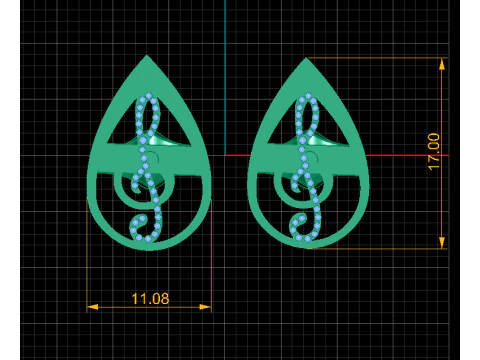 3D GOLD EARRING 3D Print Model