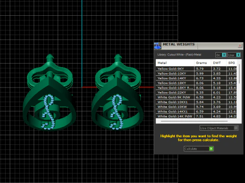 3D GOLD EARRING 3D Print Model