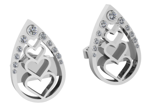 3D Gold Earring 3D 打印模型