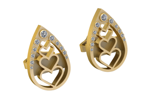3D Gold Earring 3D 打印模型