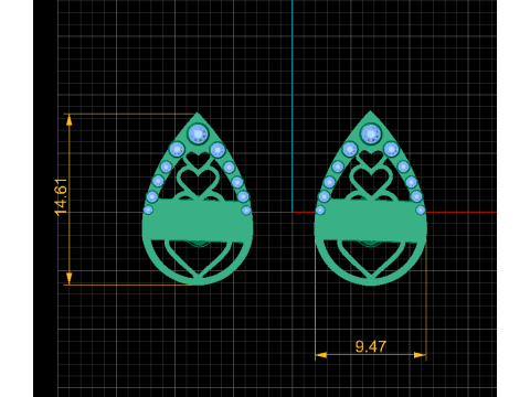 3D Gold Earring 3D 打印模型