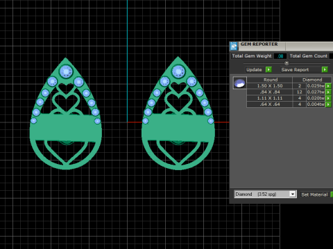 3D Gold Earring 3D 打印模型