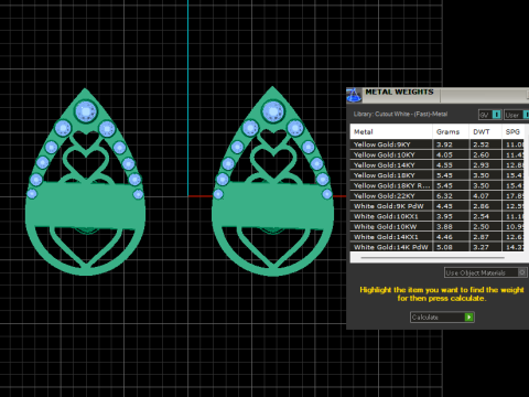3D Gold Earring 3D 打印模型