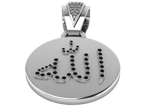 ALLAH NAME ROUND PENDANT Modello di stampa 3D