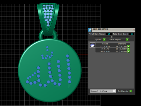 ALLAH NAME ROUND PENDANT Modello di stampa 3D