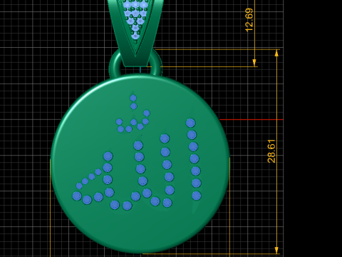 ALLAH NAME ROUND PENDANT Modello di stampa 3D