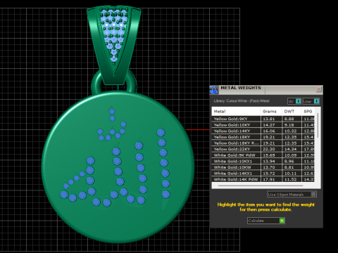 ALLAH NAME ROUND PENDANT Modello di stampa 3D