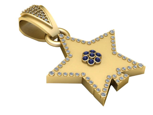 STARING GOLD PENDANT 3D Print Model .c4d .max .obj .3ds .fbx .stl .blend 