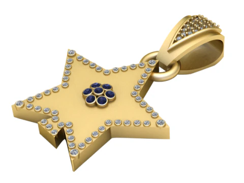 STARING GOLD PENDANT 3D Print Model
