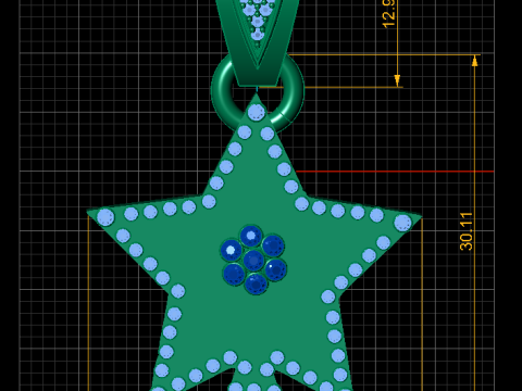 凝视金吊坠 3D 打印模型