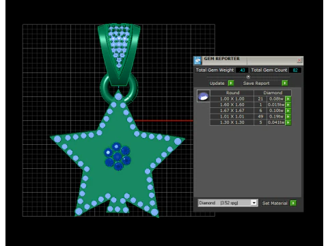 STARING GOLD PENDANT 3D Print Model