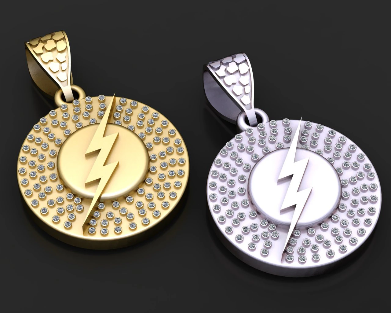 ROUND GOLD PENDANT 3D Print Model .c4d .max .obj .3ds .fbx .stl .blend 