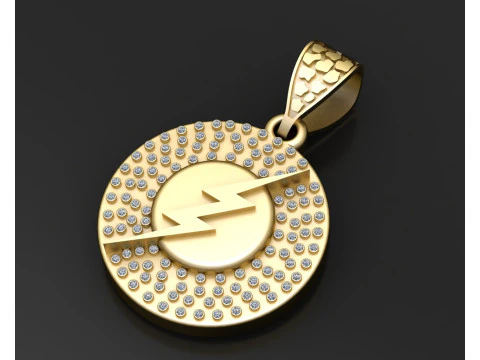 ROUND GOLD PENDANT 3D Print Model