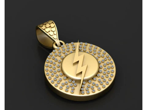 ROUND GOLD PENDANT 3D Print Model