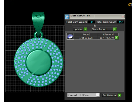 ROUND GOLD PENDANT 3D Print Model