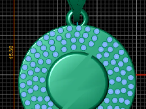 ROUND GOLD PENDANT 3D Print Model