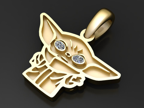 CAT GOLD PENDANT 3D Print Model