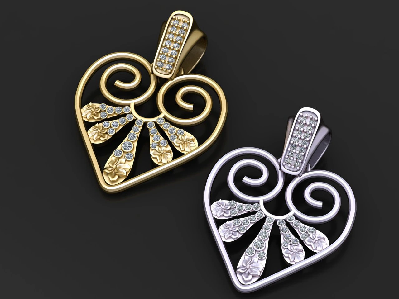 HEART PENDANT 3D Print Model .c4d .max .obj .3ds .fbx .stl .blend 