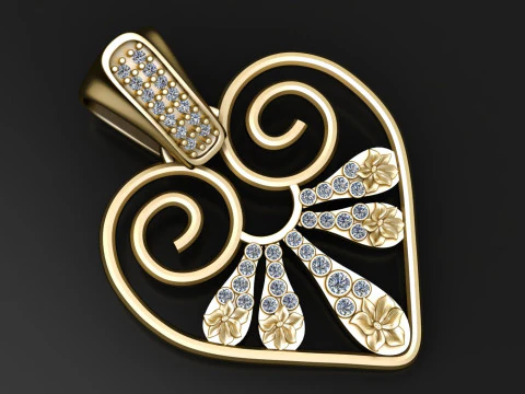 HEART PENDANT 3D Print Model