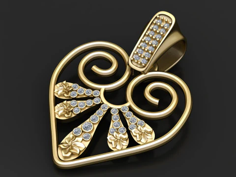 HEART PENDANT 3D Print Model