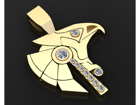 EAGLE FACES GOLD PENDANT 3D Print Model