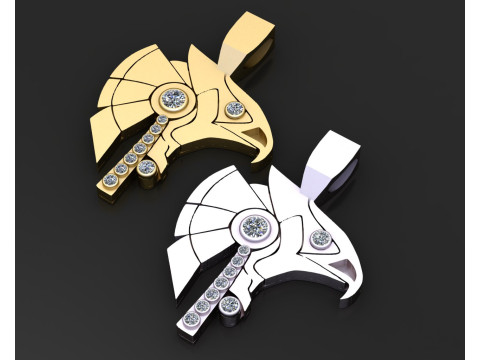 KARTAL YÜZLÜ ALTIN ​​KOLYE 3D Baskı Modeli