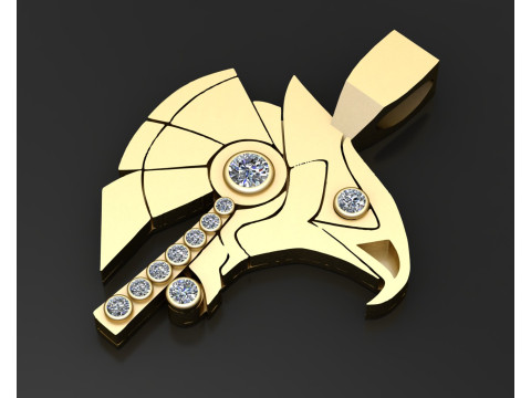 KARTAL YÜZLÜ ALTIN ​​KOLYE 3D Baskı Modeli