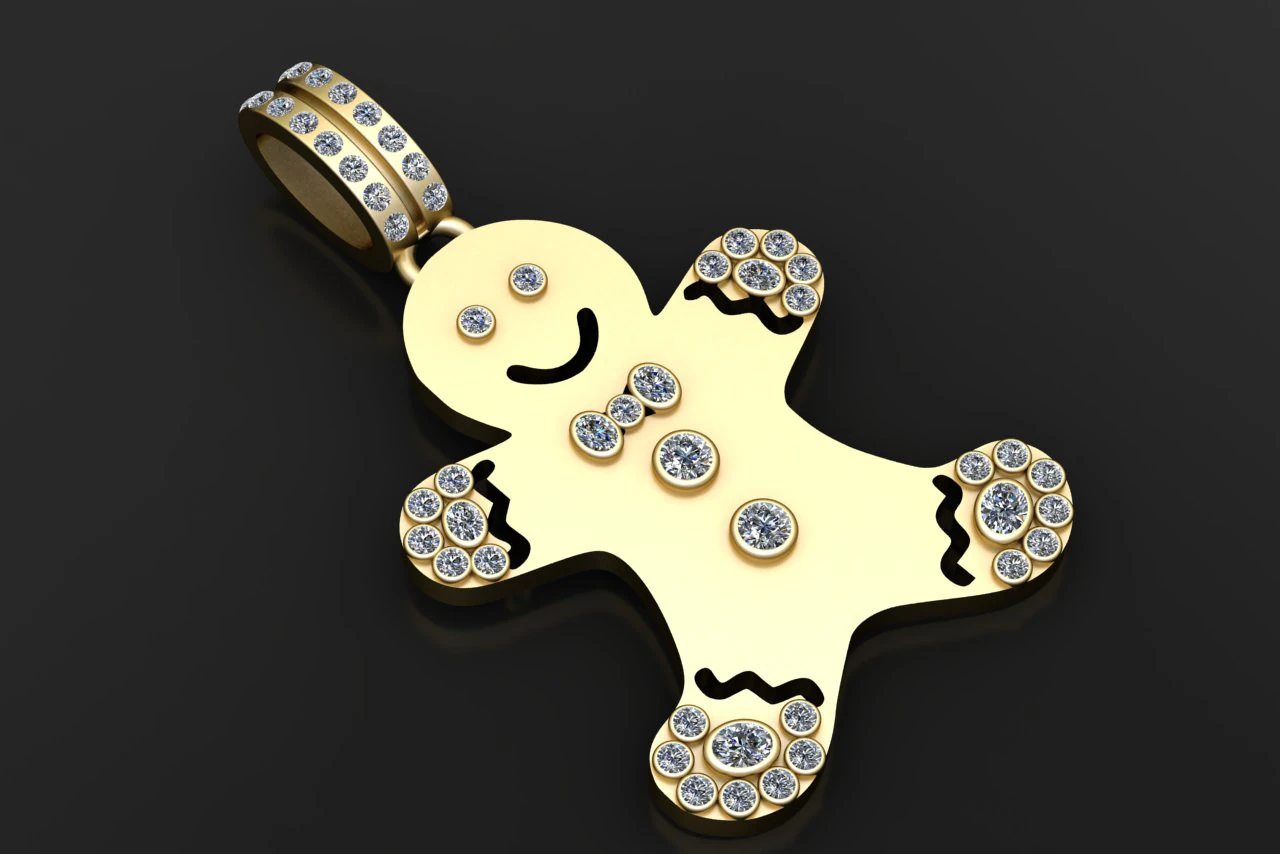 3D GOLD BEAR PENDANT 3D Print Model .c4d .max .obj .3ds .fbx .stl .blend