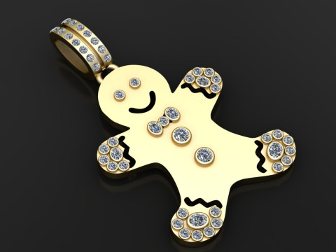3D GOLD BEAR PENDANT 3Dプリントモデル