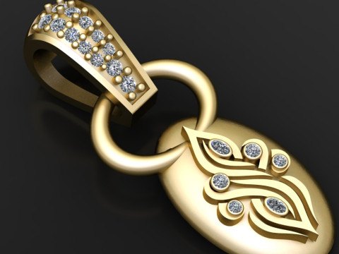 3D Gold Pendant printable model 3D Baskı Modeli