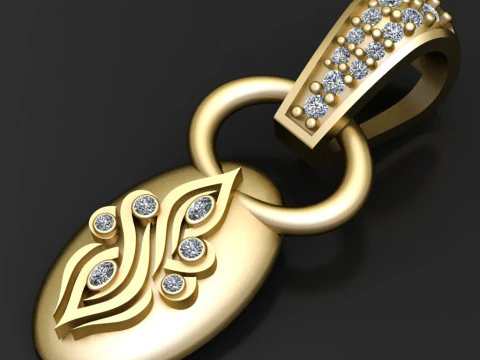 3D Gold Pendant printable model 3D Print Model