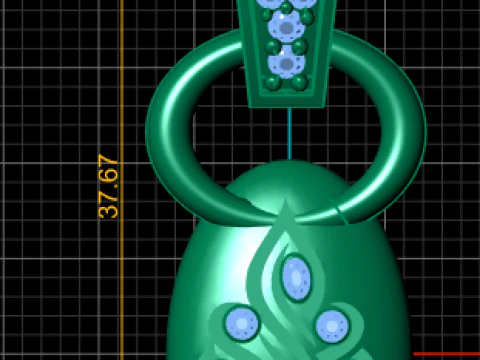 3D Gold Pendant printable model 3D Print Model