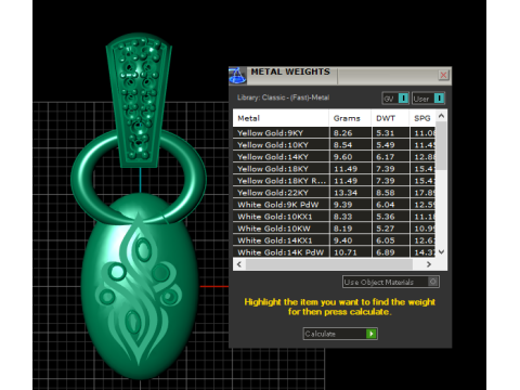 3D Gold Pendant printable model Modèles 3D en vedette