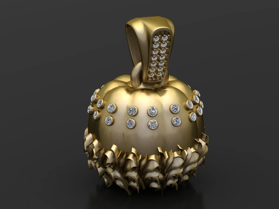GOLD FRIUT PENDANT 3D Print Model .c4d .max .obj .3ds .fbx .stl .blend 