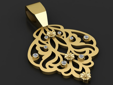Gold earring PENDANT 3Dプリントモデル