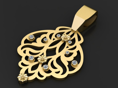 Gold earring PENDANT 3Dプリントモデル