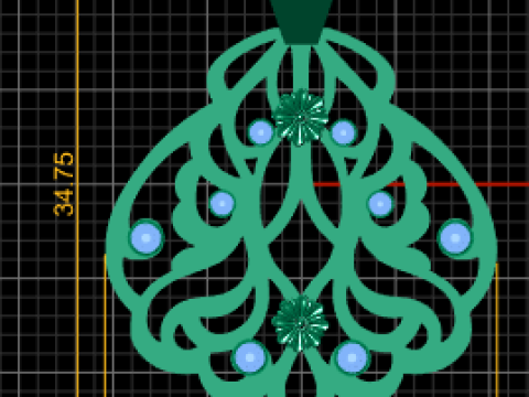 Gold earring PENDANT 3Dプリントモデル