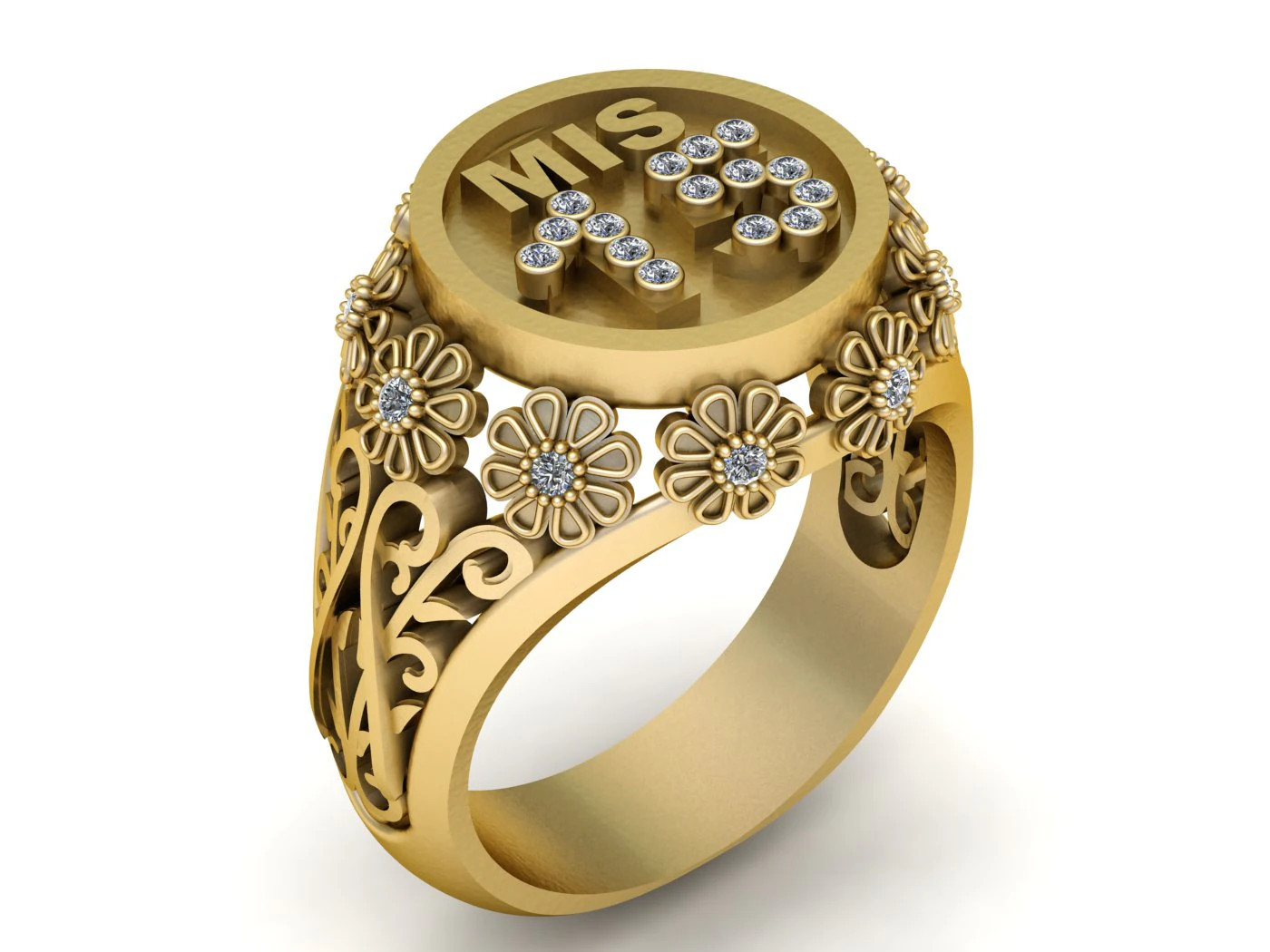 3D GOLD RING 3D Print Model .c4d .max .obj .3ds .fbx .stl .blend 