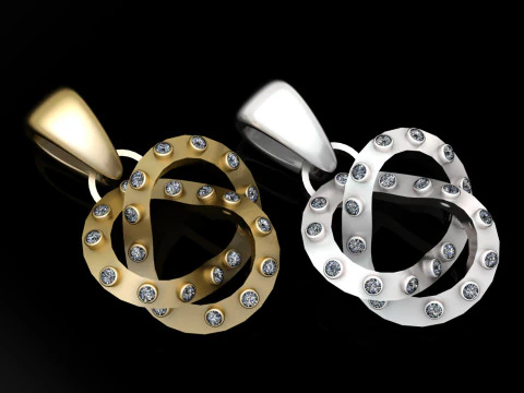 PINGENTE DE OURO 3D Modelo de Impressão 3D