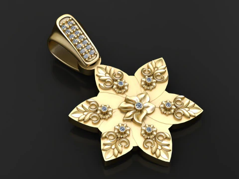 FLOWER PENDANT 3D Print Model