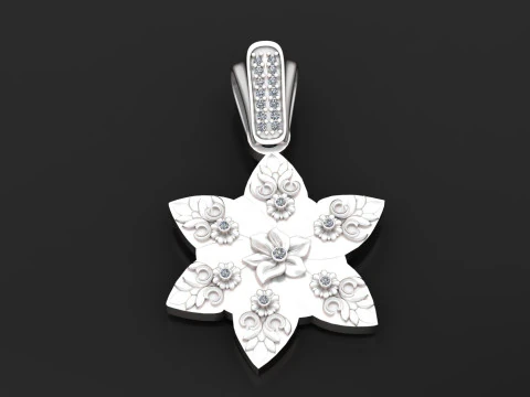 FLOWER PENDANT 3D Print Model