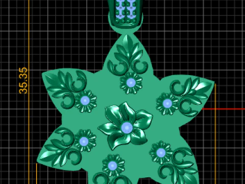 FLOWER PENDANT 3D Print Model