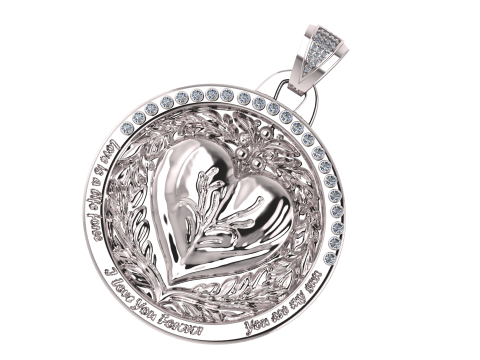 ROUND HEART PENDANT 3D प्रिंट मॉडल