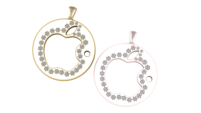 ROUND APPLE LOGO PENDANT 3D Druckmodell .c4d .max .obj .3ds .fbx .stl .blend